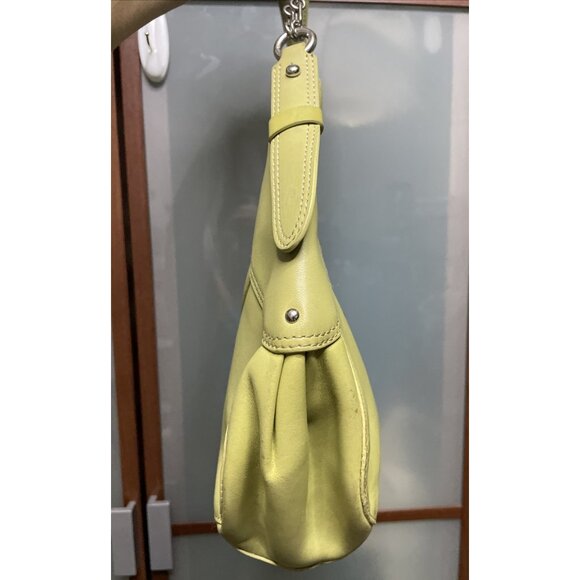 COLE HAAN Trinity Y2K Avocado Green Leather Shoulder Handbag Purse Vintage 90s - Picture 4 of 15